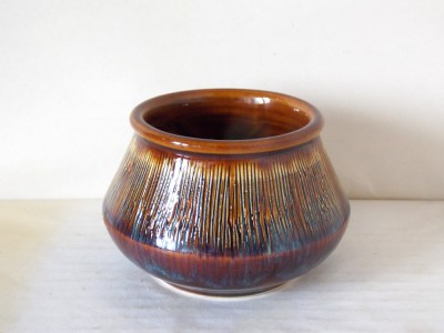 Vas gresie sgraffito, emailat - Manilla - semnat Svend Jensen, Soholm Danemarca foto