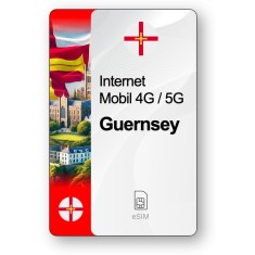 eSIM Internet Guernsey, valabil 7 zile, trafic 1 GB, Standard