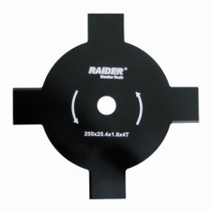 Lama metalica Ø255x25.4mm cu 4 dinti pentru motocoasa, Raider 110229