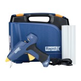Rapid 5001445, Pistol de lipit GlueGun Rapid CG270, albastru, max 250W, debit 350g/h, 200&Acirc;&deg;C, include 10 batoane si geanta, func