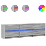 Cumpara ieftin Dulap TV cu LED, gri sonoma, 180x34x50 cm, lemn prelucrat