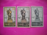HOPCT BANCNOTA NOTGELD NR 122 - D GEMEINDE LEONDING - SET 3 BUC -20 ,20 SI 50 HELLER 1920 -AUSTRIA-UNC