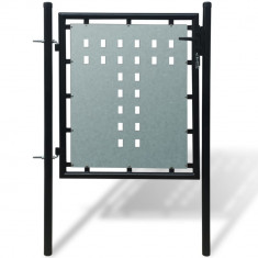 Poarta de gard cu o usa, negru, 100x125 cm GartenMobel Dekor