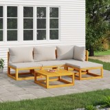 VidaXL Set mobilier grădină, perne gri deschis, 5 piese, lemn masiv 3155278