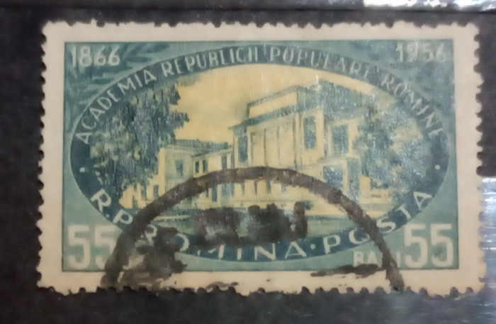 ROMANIA 1956 LP 410, 90 de ani &Icirc;nființarea Academiei serie stampilata