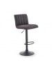Scaun bar HM H89, tapitat cu stofa tip catifea, inaltime reglabila, suport picioare, 120 kg, gri