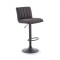 Scaun bar HM H89, tapitat cu stofa tip catifea, inaltime reglabila, suport picioare, 120 kg, gri