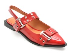 Pantofi EPICA rosii, EB665, din piele naturala lacuita