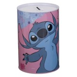 Pusculita pentru copii, din metal, Stitch, roz albastru