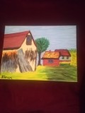TABLOU PE PANZA CU SASIU NOU 30X40 CM CASE TARANESTI PRET DOAR 10 LEI