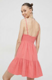 Cumpara ieftin Billabong rochie din bumbac culoarea roz, mini, evazati