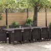 VidaXL Set de masă pentru grădină 13 pcs Maro și taupe Rattan poli 3378618