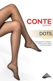 Ciorapi subțiri cu model, buline polka, Fantasy Dots, Nero, 2-S Standard