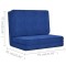 Scaun de podea pliabil, albastru, material textil - 10