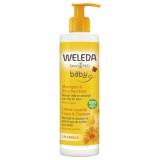 Sampon si Lotiune de Spalare, 2-in-1, Weleda, Baby, cu Galbenele, pentru Curatarea Delicata a Parului si Pielii, 400ml
