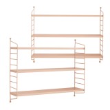 Set 2 buc raft perete Str&auml;ngn&auml;s 50x60x15cm otel culoarea somonului [en.casa] HausGarden Leisure