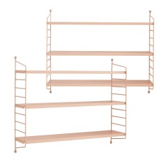Set 2 buc raft perete Str&auml;ngn&auml;s 50x60x15cm otel culoarea somonului [en.casa] HausGarden Leisure