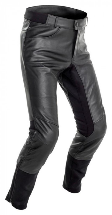 Pantaloni Moto Piele RIcha Boulevard Leather Trousers, Negru, Marime 50