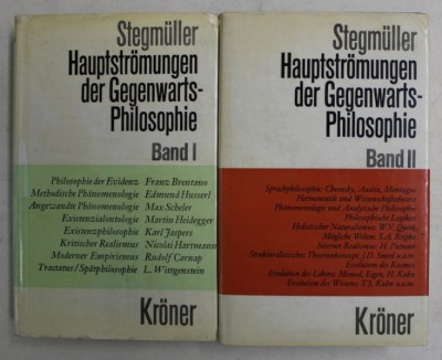 HAUPTSTROMUNGEN DER GEGENWARTSPHILOSOPHIE , BAND I - II , EINE KRITISCHE EINFUHRUNG von WOLFGANG STEGMULLER , 1978 foto