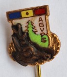 AGVPS - Caprior - insigna pescuit &amp; Vanatoare, anii 1970