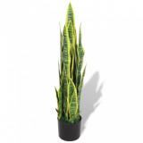 Plantă artificială Limba-soacrei cu ghiveci, 90 cm, verde, mia