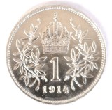 Moneda Austria 1 Coroana 1914 Argint XF Krone Korona Argint AUNC