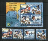 V 88 - VAPOARE, NAVE - GIBRALTAR - SERIE + BLOC NESTAMPILATE, MNH, Nestampilat