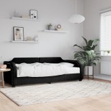VidaXL Pat de zi cu saltea, negru, 90x190 cm, textil 3197628