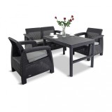 Cumpara ieftin Set de mobilier de grădină Corfu Lyon Duo 4+1 &icirc;n culoarea grafit