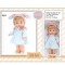 Papusa Little Kate cu caciula, guler, rochie, si incaltari detasabile, 38 cm