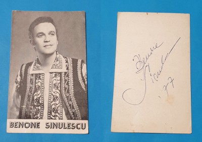 BENONE SINULESCU fotografie carte postala anul 1977 cu dedicatie autograf foto