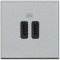 Priza USB tip C dubla 5V 3000mA Axolute Bticino 2M aluminiu HC4286C2