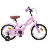 vidaXL Bicicletă pentru Copii 16 Inci pentru 4-6 ani Roz deschis 42009664