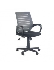 Scaun de birou cu mesh HM Santana, ergomonic, mecanism de balans, cadru polipropilena, inaltime reglabila, 100 kg, gri foto
