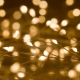 Instalație Lumini Christmas LED, Model 400, Becuri Alb Cald, Cablu Transparent, Lungime 9m, 8 Programe, Interior/Exterior, Oem