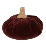 Cumpara ieftin Dovleac decorativ textil rosu lemn natur 15x12 cm