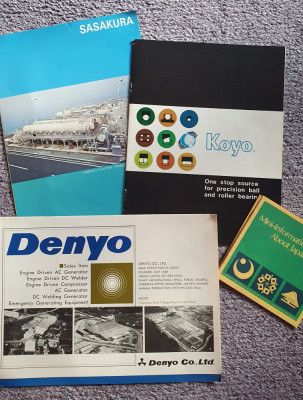 9 reviste reclama si informatii despre Japonia anii 1980. Sasakura, Denyo, Koyo foto