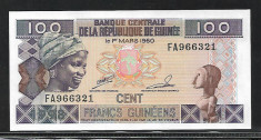 GUINEEA GUINEA 100 Francs Franci 1998 UNC foto