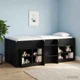 Cumpara ieftin Cadru de Pat Inalt pentru Copii Stejar Negru 90 x 190 cm