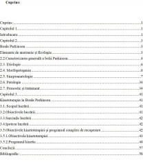 Lucrare licenta Tratamentul kinetoterapeutic in boala Parkinson foto