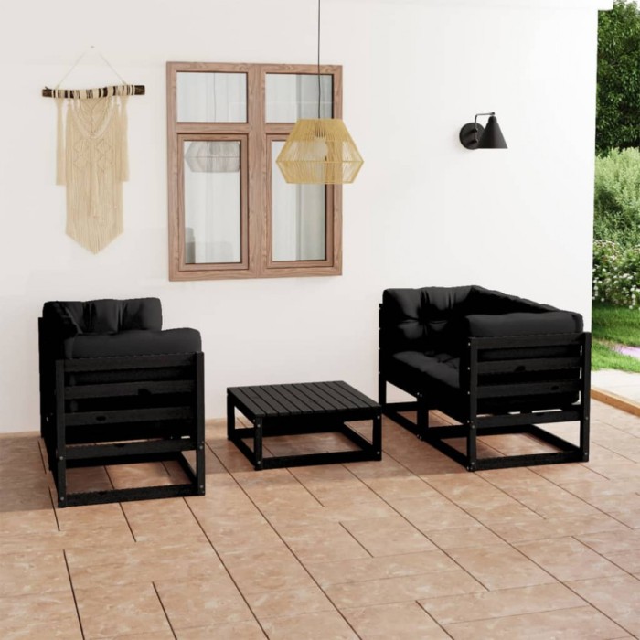 Gossi set mobilier gradina cu perne, 5 piese, lemn masiv pin
