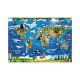 Puzzle XL - Harta animalelor (100 piese) PlayLearn Toys, Dino
