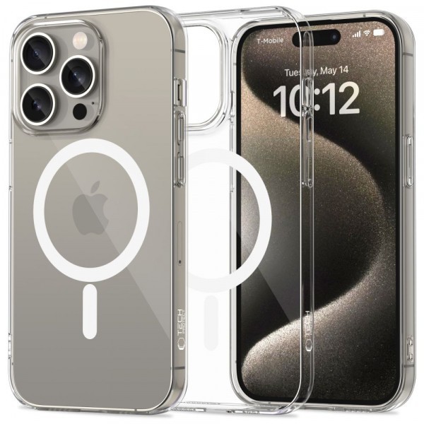 Husa MagSafe pentru Apple iPhone 15 Pro Max, Tech-Protect, Flexair, Transparenta