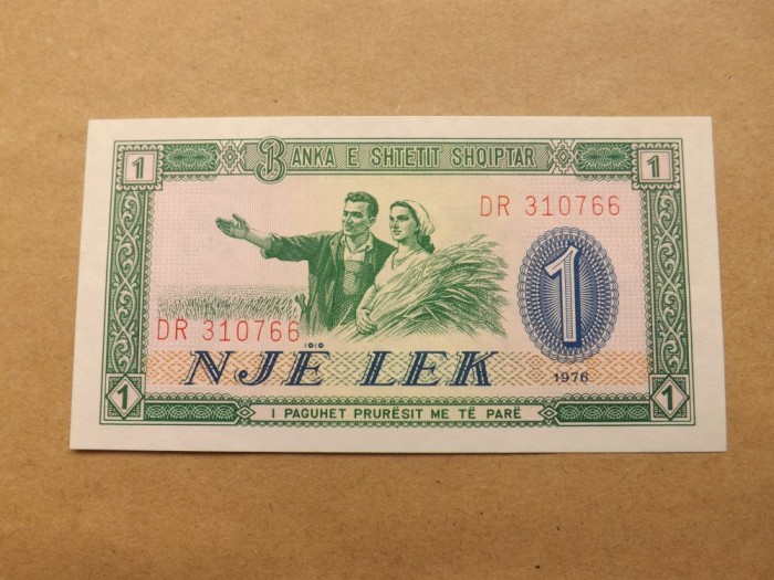 Albania 1 lek 1976 - UNC, Serie DR 310766