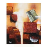 Tablou abstract pictat manual, Calatorie in spatiu 4, 60x50cm ulei pe panza, gata de agatat pe perete