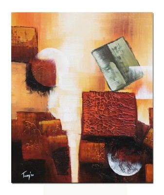 Tablou abstract pictat manual, Calatorie in spatiu 4, 60x50cm ulei pe panza, gata de agatat pe perete foto