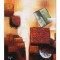 Tablou abstract pictat manual, Calatorie in spatiu 4, 60x50cm ulei pe panza, gata de agatat pe perete