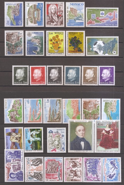 Monaco 1978 - 14 serii + 1 colita + 1 MC (6 poze), MNH (vezi descrierea)