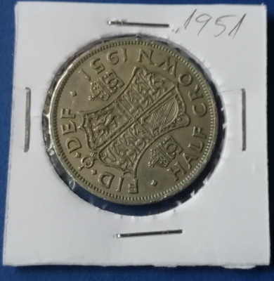 M3 C50 - Moneda foarte veche Anglia - Half crown - 1951 foto