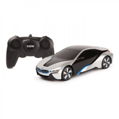 MASINA CU TELECOMANDA BMW I8 ARGINTIE SCARA 1 LA 24 foto